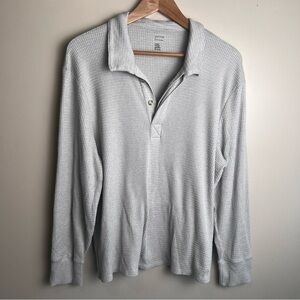 Gilly Hicks Waffle Knit Men’s Gray Long Sleeve Shirt Size Small EUC
